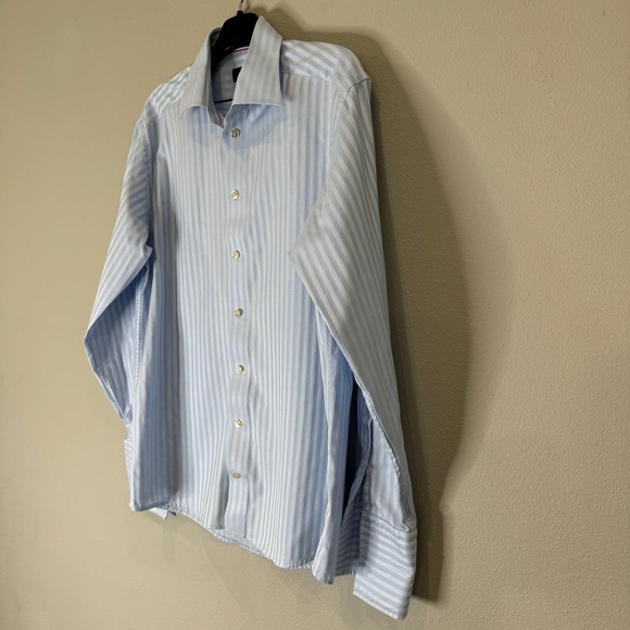Eton Striped Fine Satin Dress Shirt with French Cuffs Men’s 15.5 39 - Picture 2 of 7